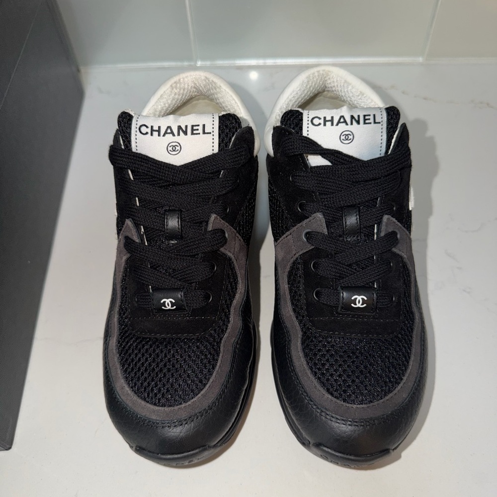 CHANEL Black & White Sneakers
